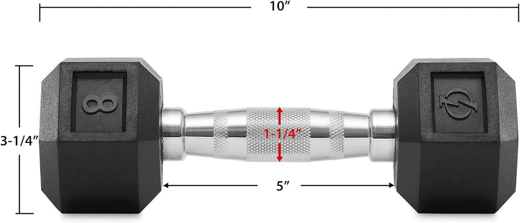 45 lb Rubber Coated Hex Dumbbell Pair D63654
