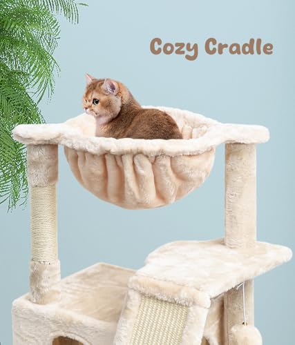 Light Grey Cat Tree with Scratching Posts B28278