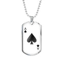 White Stainless Steel or 18k Gold Dog Tag Necklace K6178