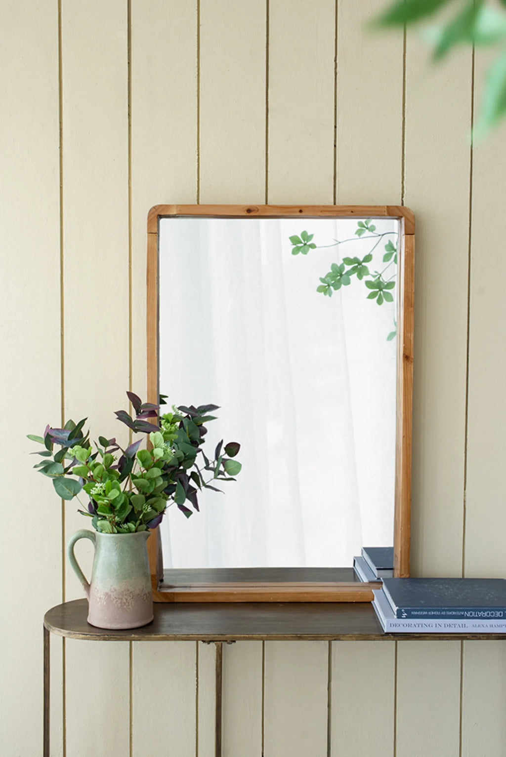 Wooden Square Wall Mirror E376172