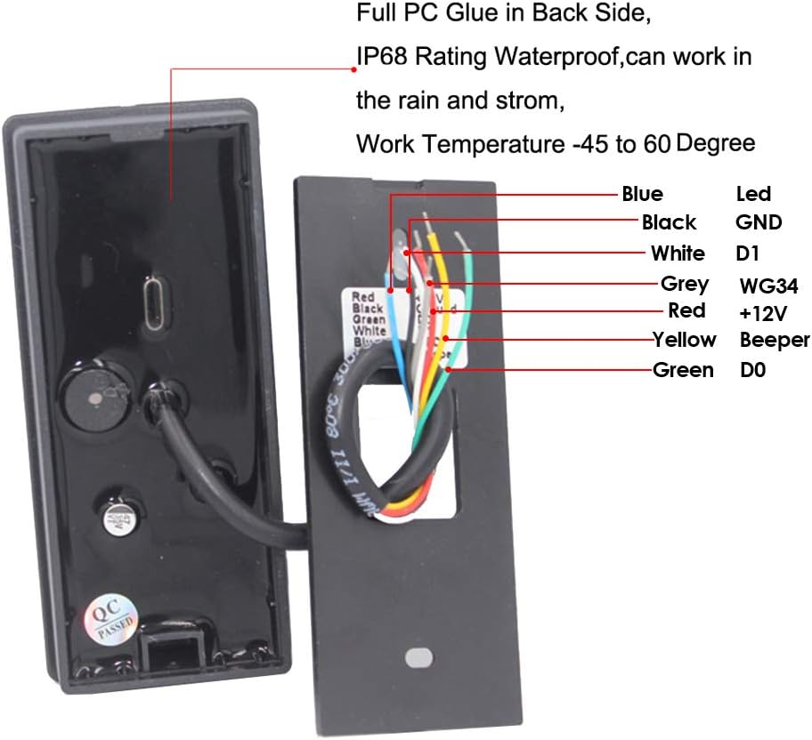 125KHZ RFID Card Reader with Wiegand 26/34 Bit Output L514