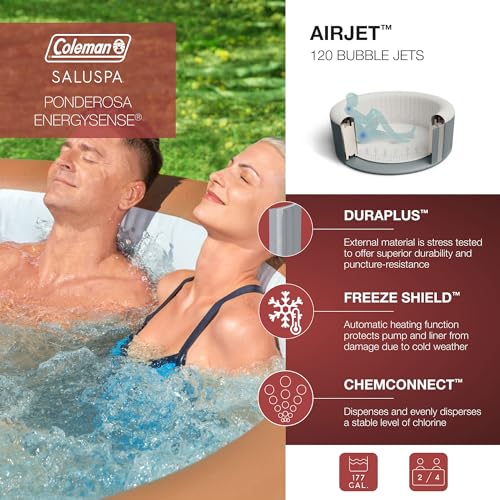 Black Round Inflatable Hot Tub with Insulated Cover B33483