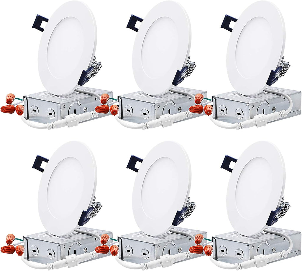 4 Inch Selectable Dimmable Ultra-Thin LED Recessed Light, Pack of 6 R651120