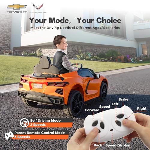 Chevrolet Corvette C8 12V Kids Electric Car Ride on Car with Remote Control P220
