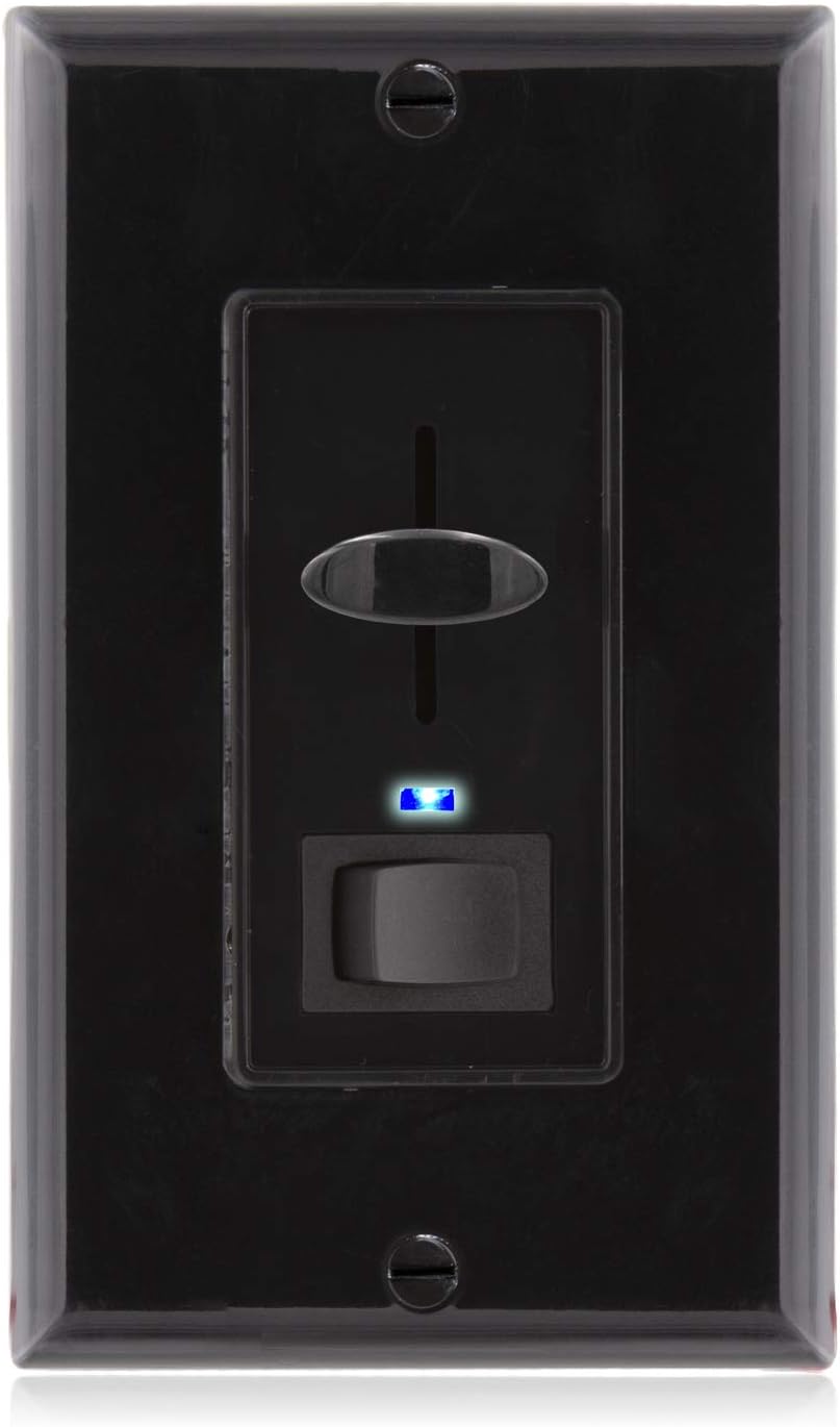 Dimmer Light Switch with Blue Indicator Light, LED Compatible, 3-Way/Single Pole, 600 Watt T632565