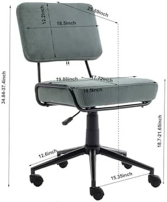 Adjustable Swivel Corduroy Office Chair D60668