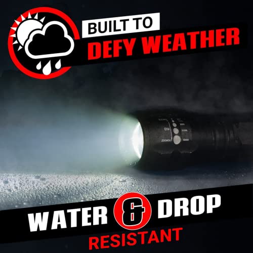 LED Flashlights with High Lumens, 5 Modes, Zoomable Beam M6038