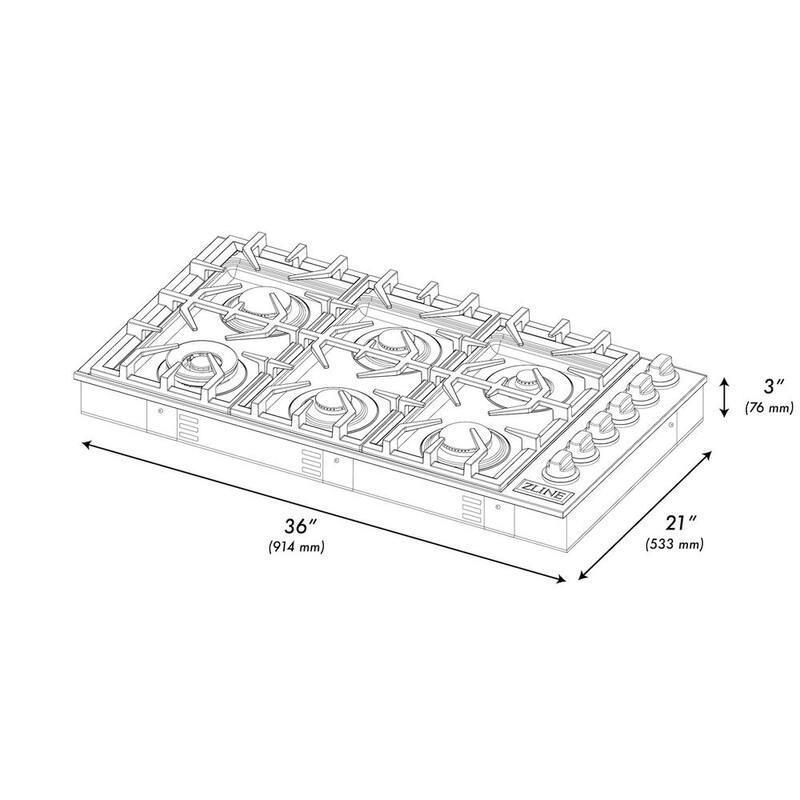 6 Burner Gas Cooktop in Stainless Steel C380493