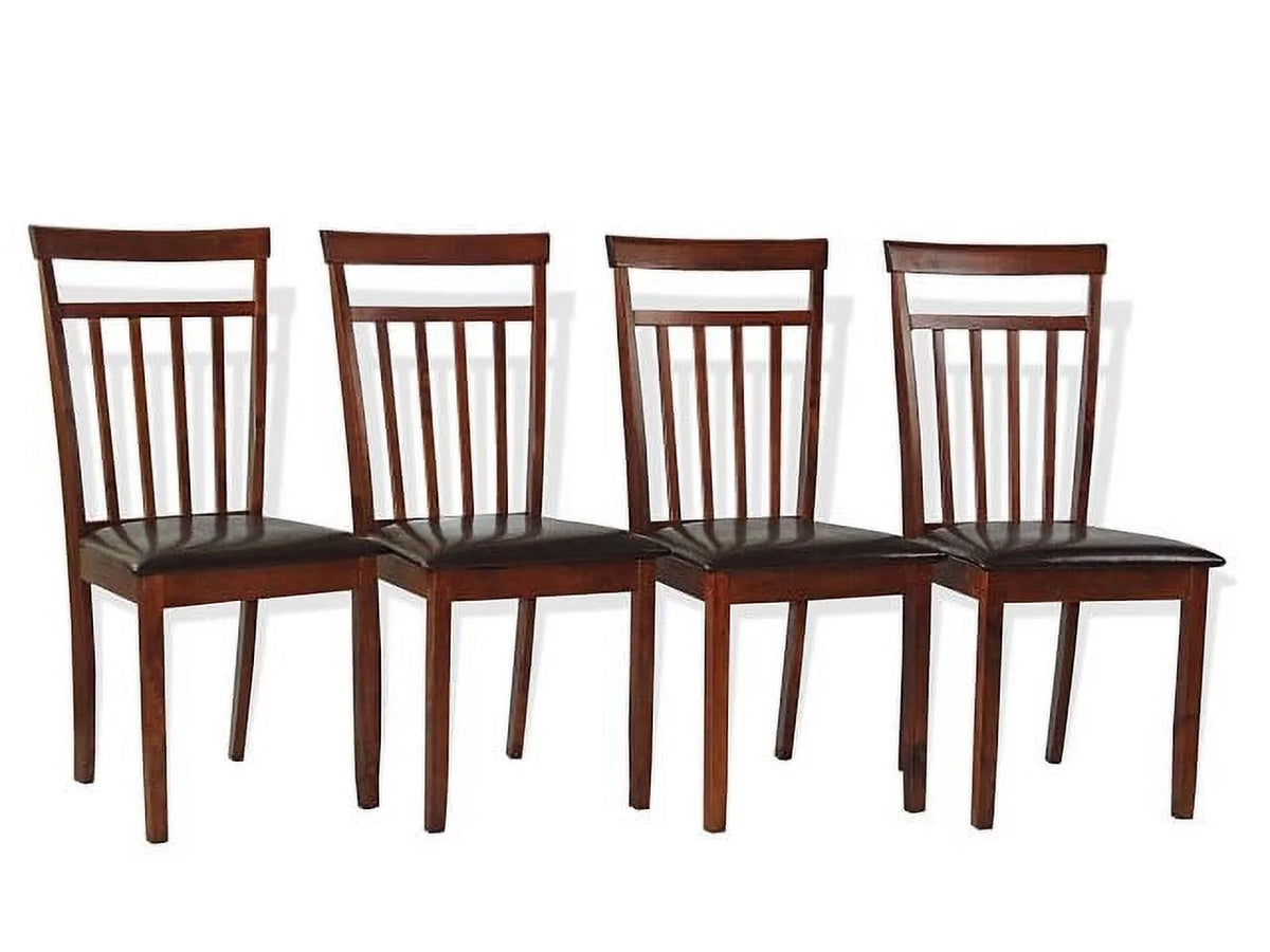 Set of 4 Solid Wood Dining Chairs with Padded Seat L6559