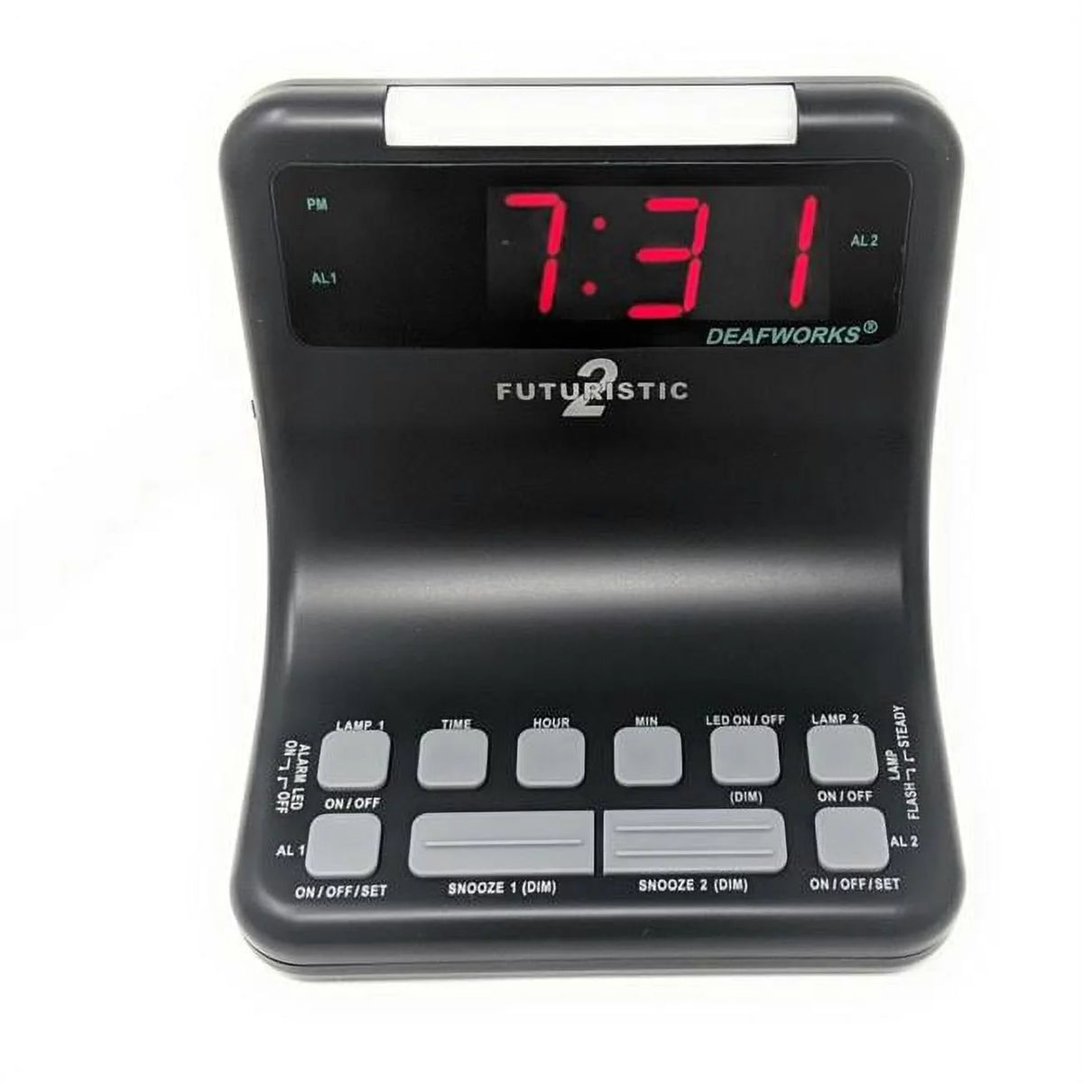 Black Dual Alarm Clock with Dual USB Charging Ports X5604