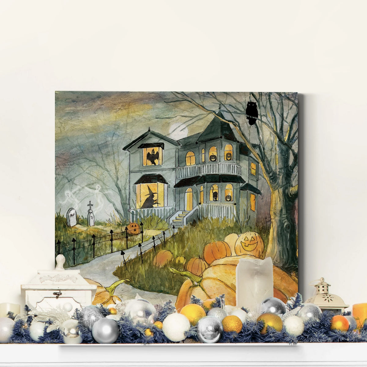 Haunted Patch Gallery Wrapped Canvas 10x10 Z993877