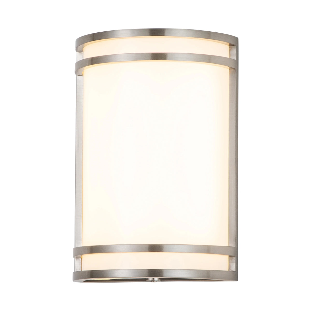 1-Light Brushed Nickel LED Outdoor Wall Light with Acrylic Shade L4329