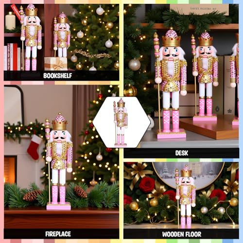 15 Inch Pink Wooden Nutcracker Ornaments J295