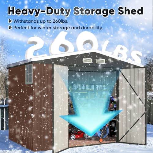 5X3 FT Heavy Duty Outdoor Metal Storage Shed F583207