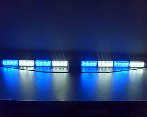 2-16 LED 32 Watt Blue White Emergency Light Bar Pack of 2 P501