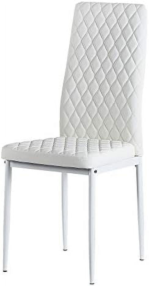 White PU Leather Upholstered Dining Chairs Set of 6 N689