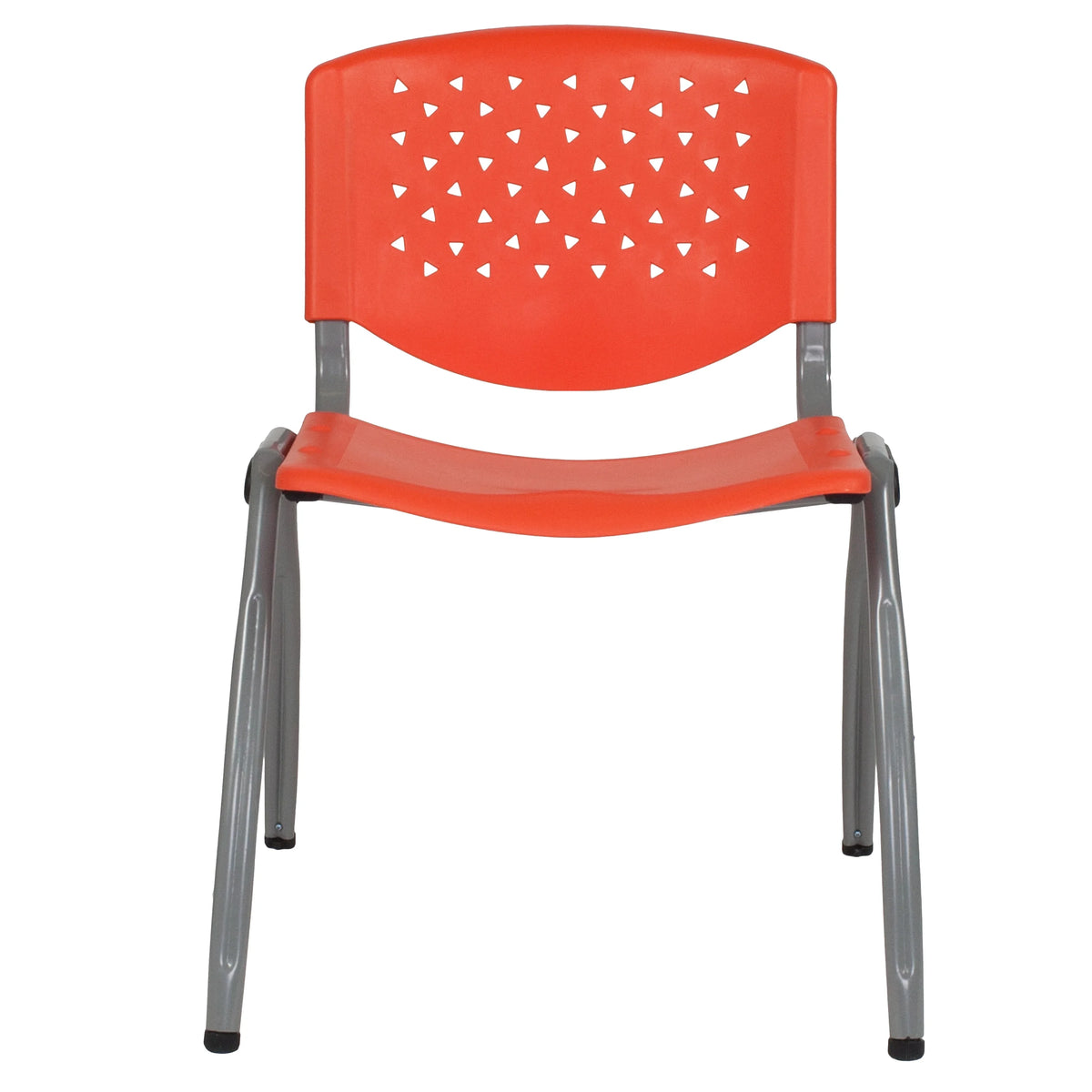 Orange Plastic Stack Chair with Perforated Back L134186