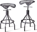 Industrial Cast Iron Adjustable Swivel Barstools Set of 2 R2634