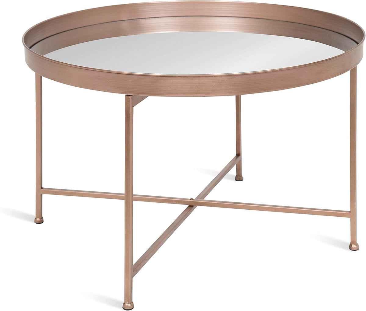 White and Gold Leaf Round Metal Coffee Table L6648