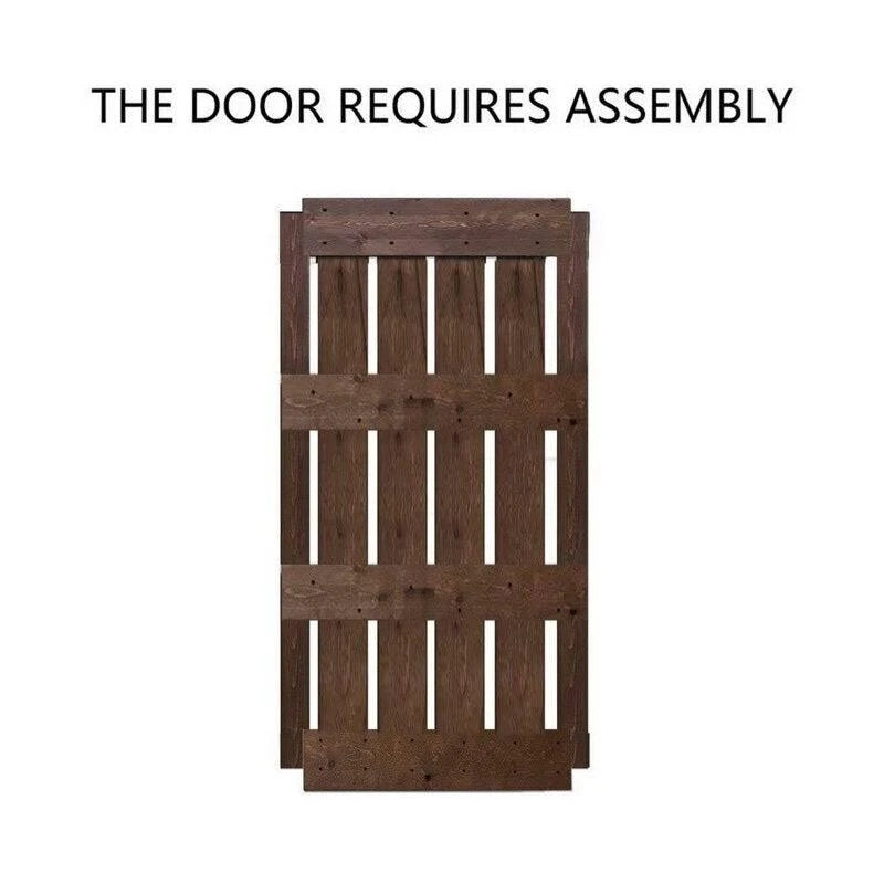 Walnut Stained Solid Wood Barn Door C138727