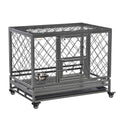 Heavy Duty Dog Crate Cage Kennel with Removable Tray Wheels and Lockable Door I728