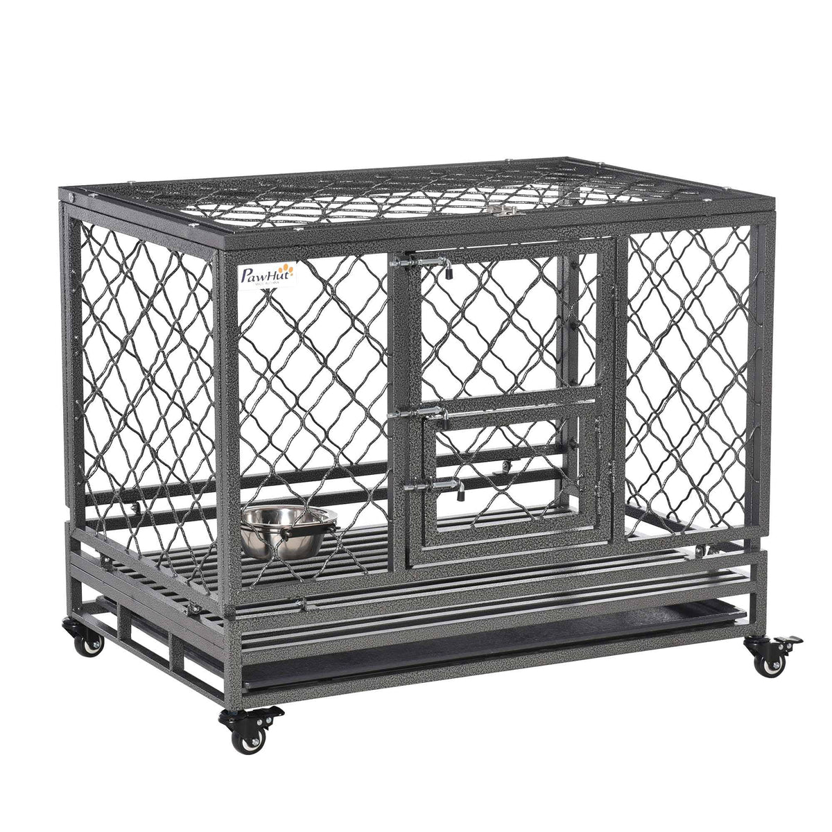 Heavy Duty Dog Crate Cage Kennel with Removable Tray Wheels and Lockable Door I728