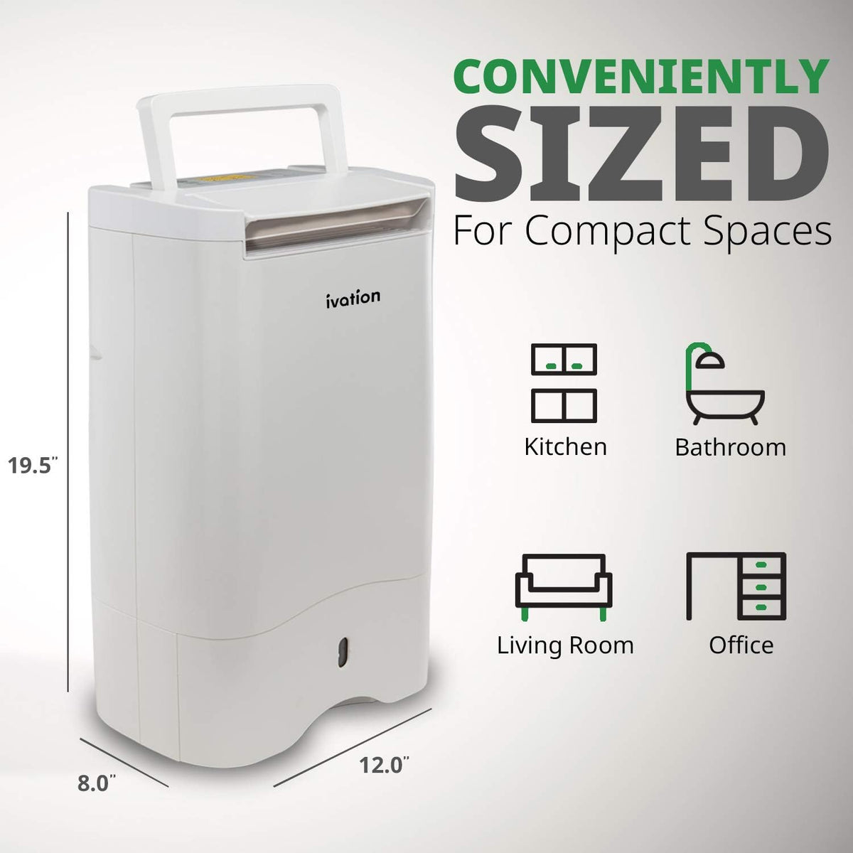 19 Pint Compact Desiccant Dehumidifier with Continuous Drain Hose K45877