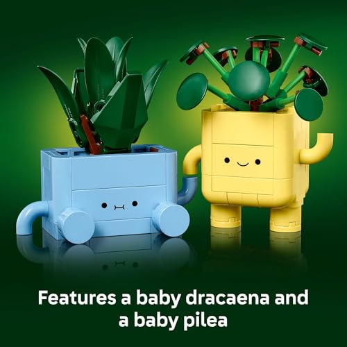 LEGO Botanicals Happy Plants Building Toys - Bedroom or Dorm Room Decor for Girls, Boys, & Adults, Desk or Shelf Display - Birthday Gift Ideas for Kids, Ages 9+ - 10349 V6748