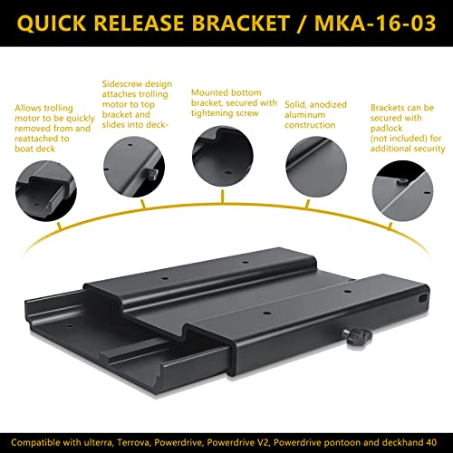Quick Release Bracket Trolling Motor Mount Black Aluminum T551022