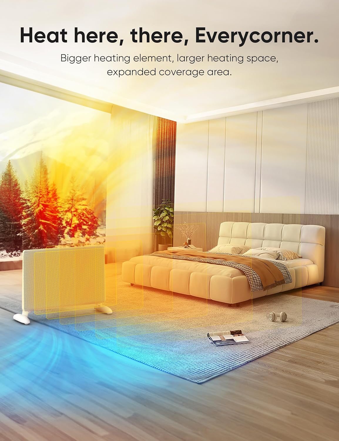 1500W Panel Electric Heater with Digital Thermostat C84435