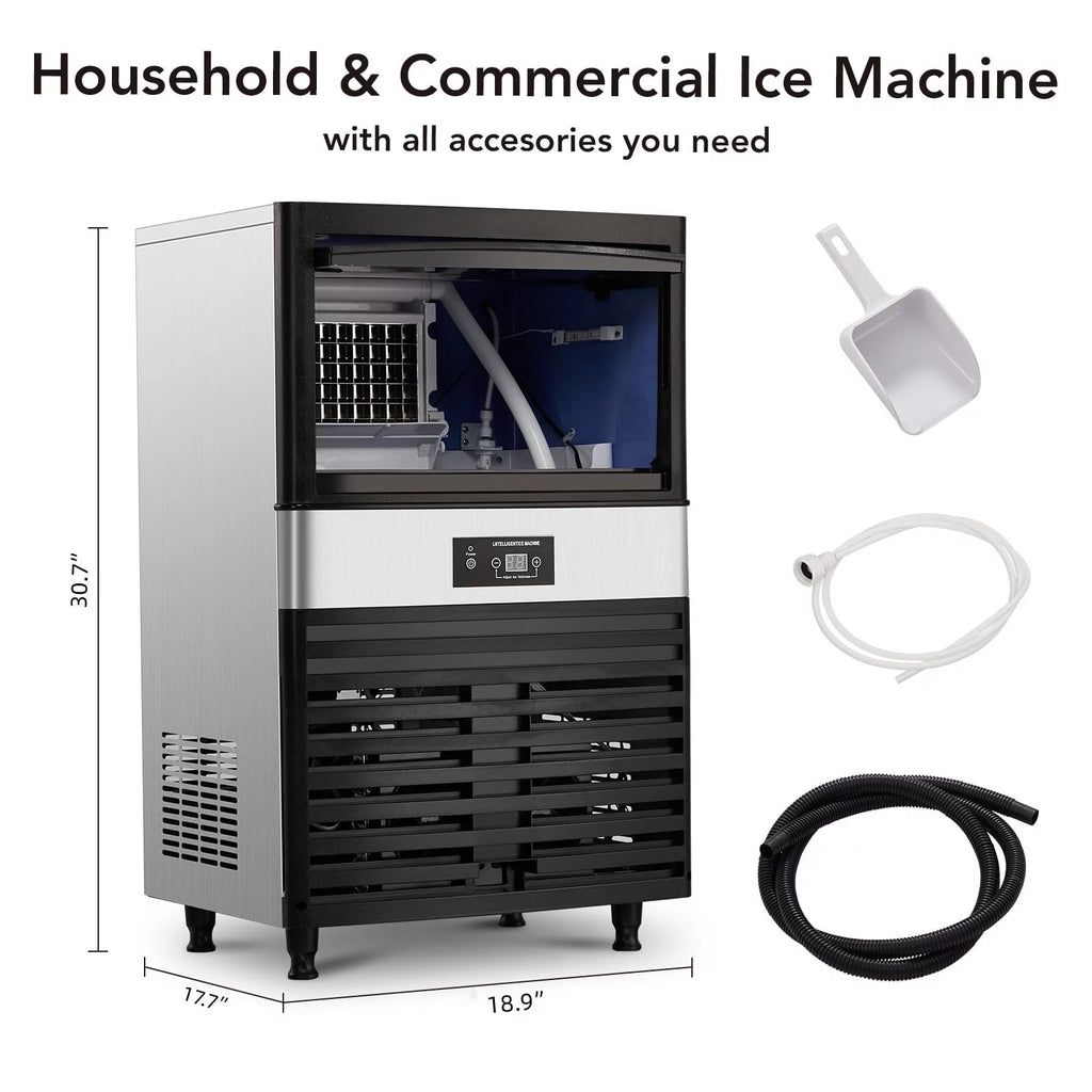 Commercial Stainless Steel Ice Maker with 44lbs Ice Storage J352540