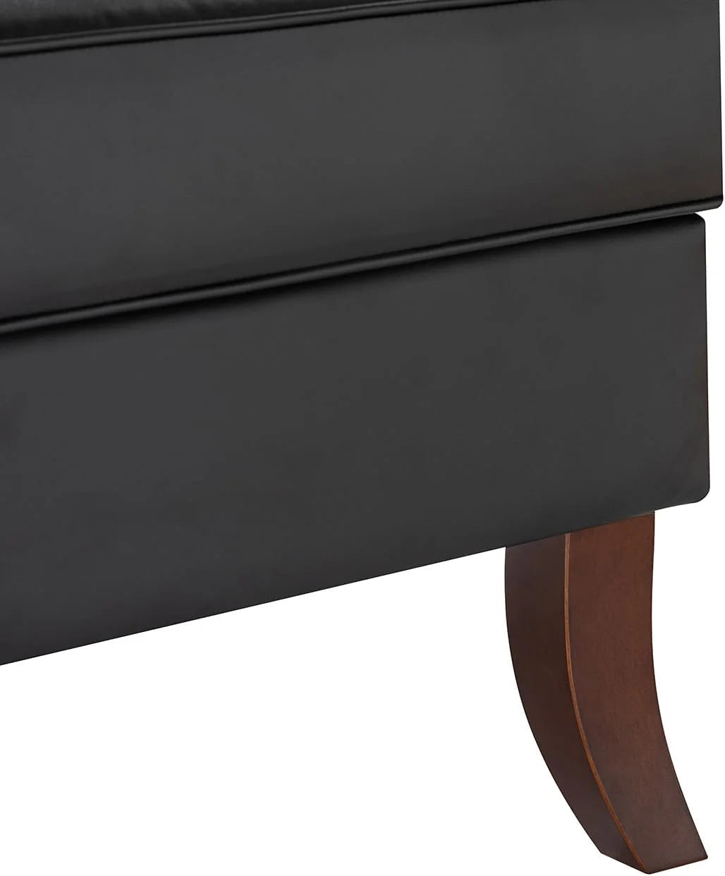 Black Faux Leather Wingback Accent Chair with Nailhead Trim P486030