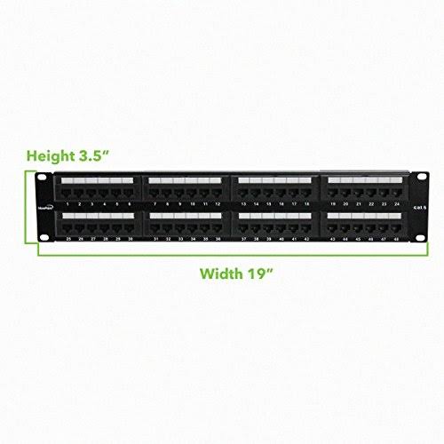 48-Port Cat6 UTP Unshielded Patch Panel 2U Black M2259