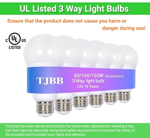 4-Pack 3 Way Light Bulbs Soft White 3000K 50 100 150 Watt Equivalent A19 Indoor LED Bulb V857985