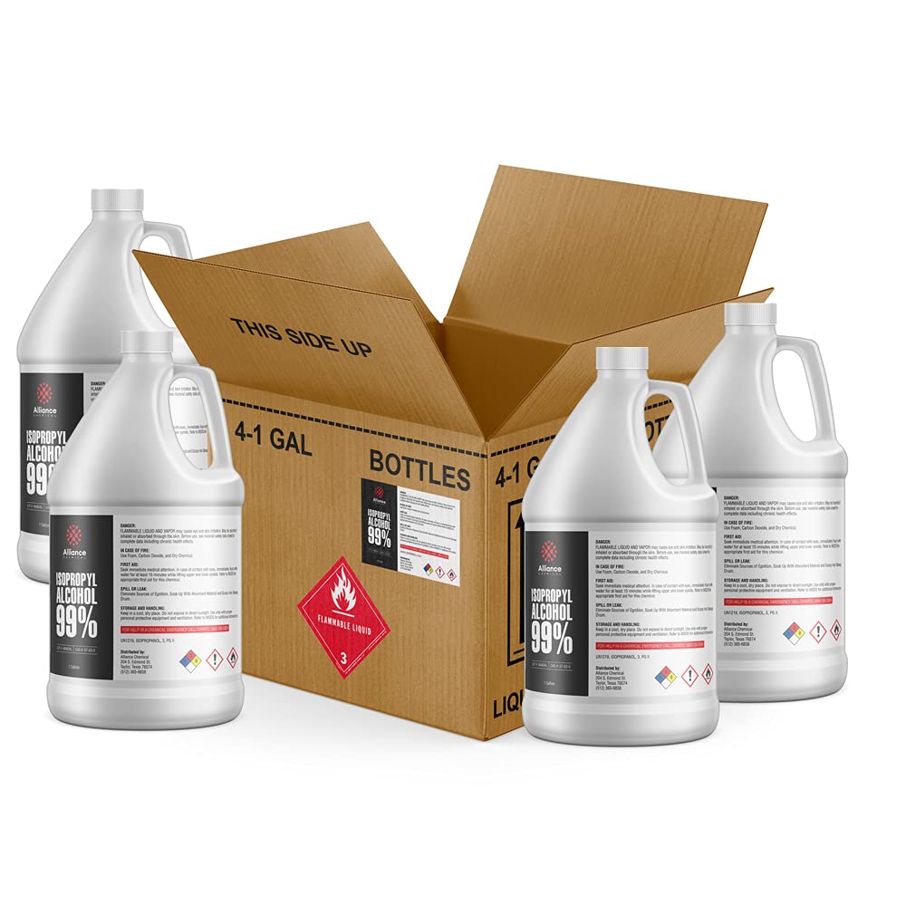 Isopropyl Alcohol 99% 4 Gallon Case (4) 128 FL Oz Bottles B2735