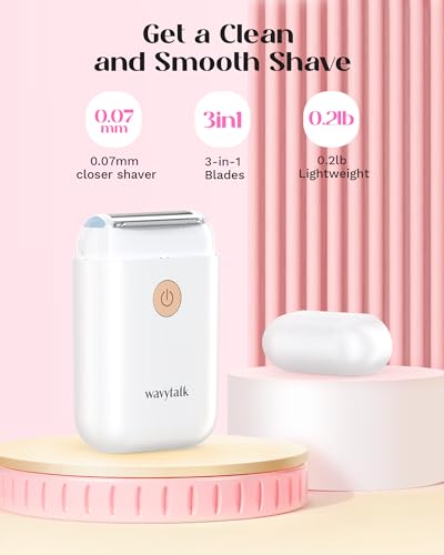Pink Electric Shaver with Detachable Head & 2 LEDs E948