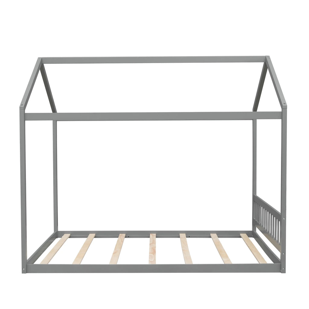 Queen Size Wood Floor Bed with Headboard D222503