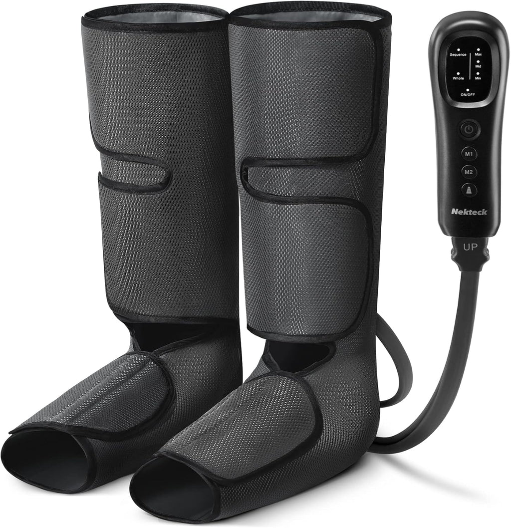 Leg Massager with Air Compression, Foot and Calf Massage Machine with Hand-held Controller 2 Modes 3 Intensities, Adjustable Leg Wraps Z28055