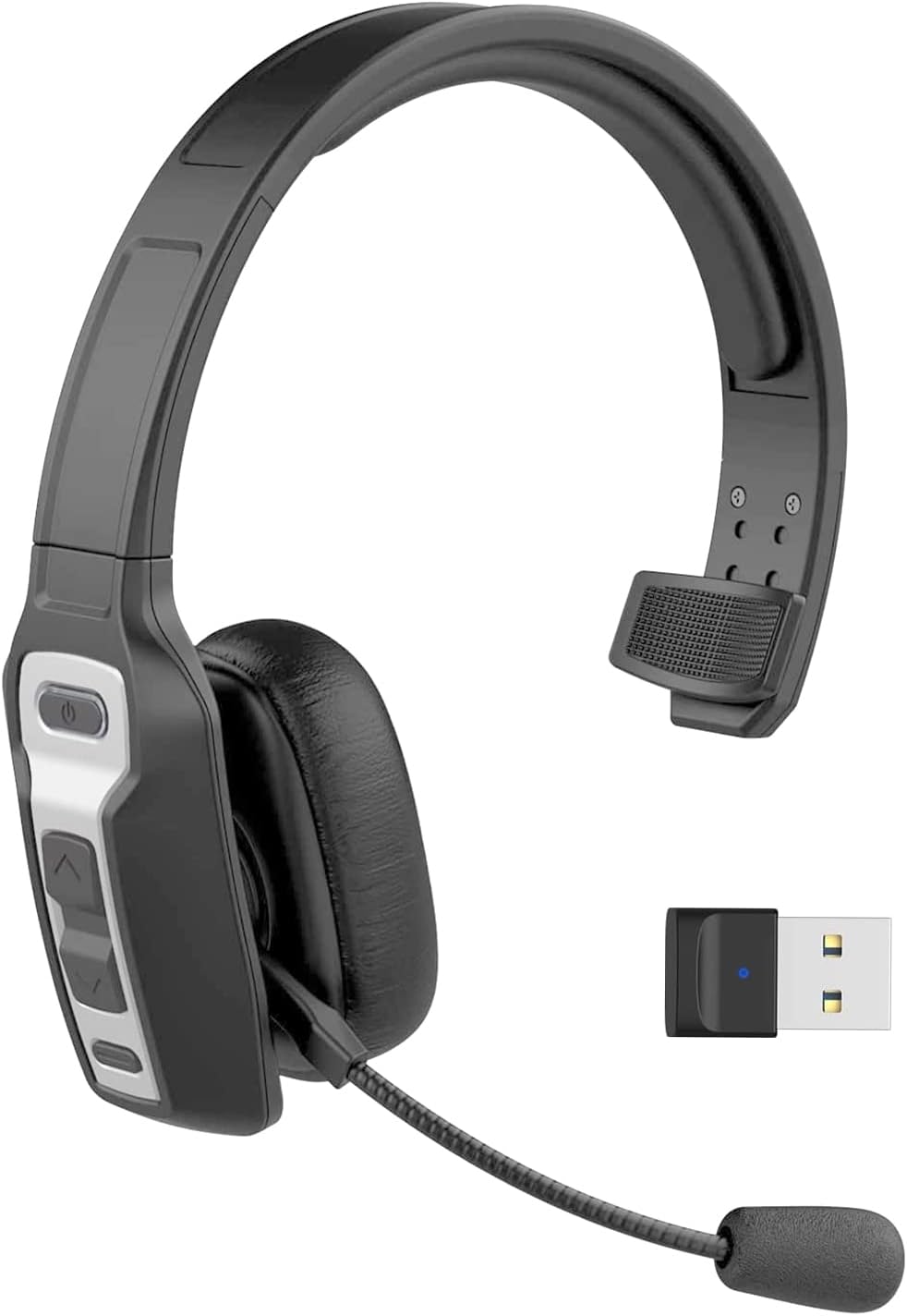 Bluetooth Headset with USB Dongle, Single-Ear Wireless Headset with Noise Cancelling Microphone X592