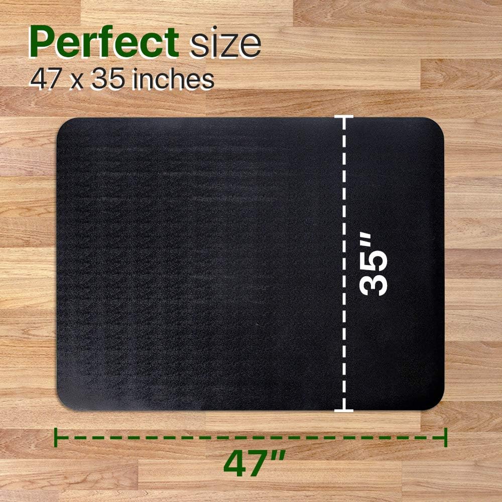 Black Non-Curve 47x35 inches Chair Mat O246650