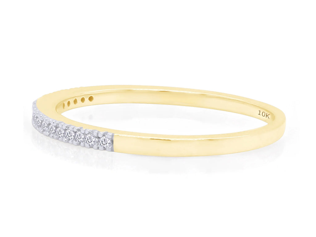 10K Solid Yellow Gold Diamond Half Eternity Ring U68689