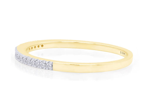 10K Solid Yellow Gold Diamond Half Eternity Ring U68689
