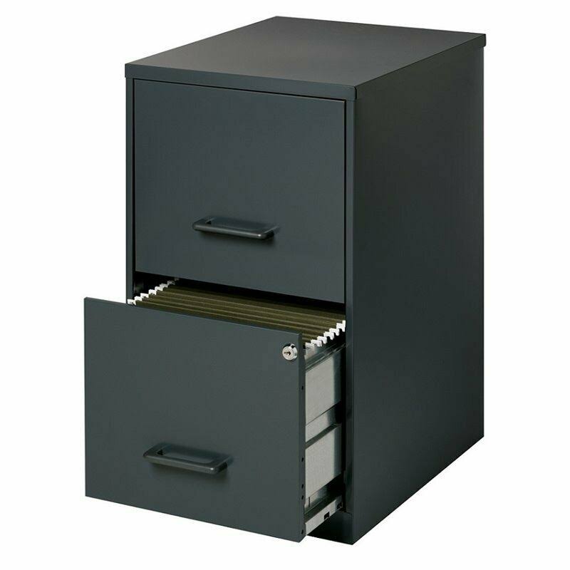 2 Drawer Letter File Cabinet in Black J1622