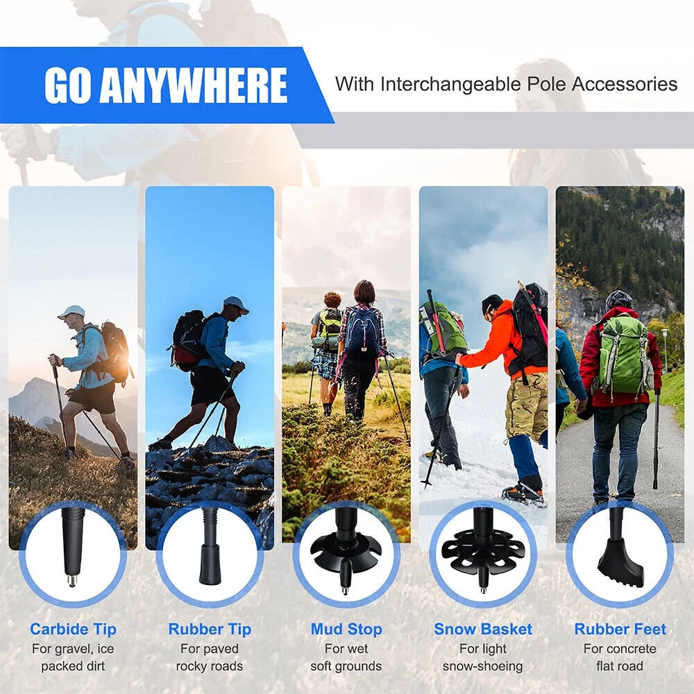 Blue Aluminum Quick Lock Trekking Poles G463