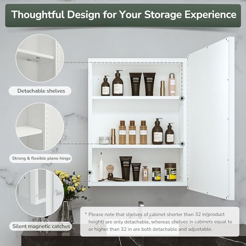 Silver 16x24 1 Door Recessed Medicine Cabinet with Mirror G684945