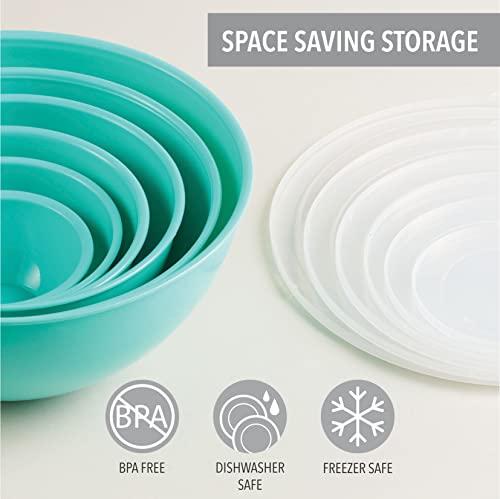 12 Piece Plastic Mixing Bowls with Airtight Lids Set E73145