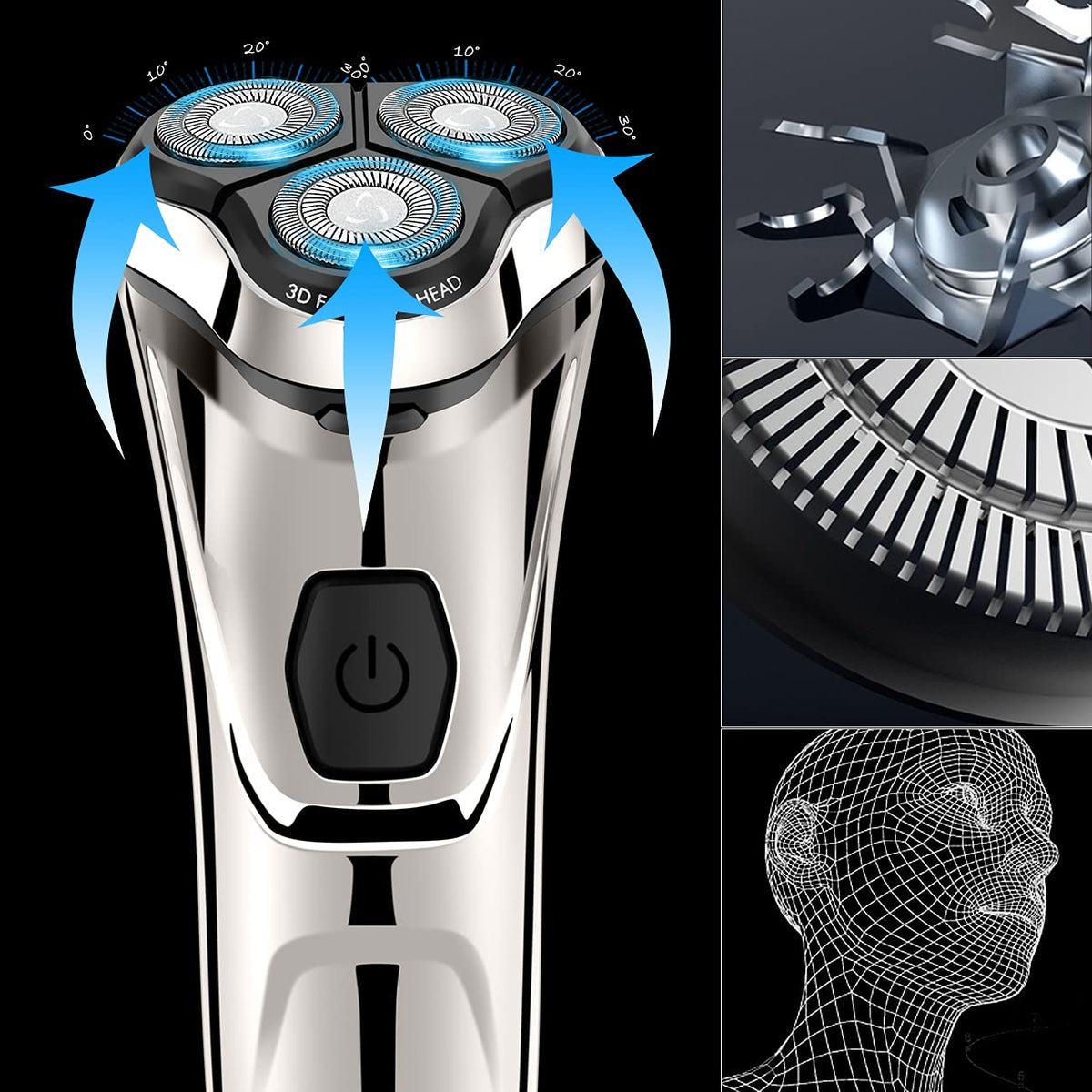 Electric Rotary Razor with Pop-up Trimmer R387