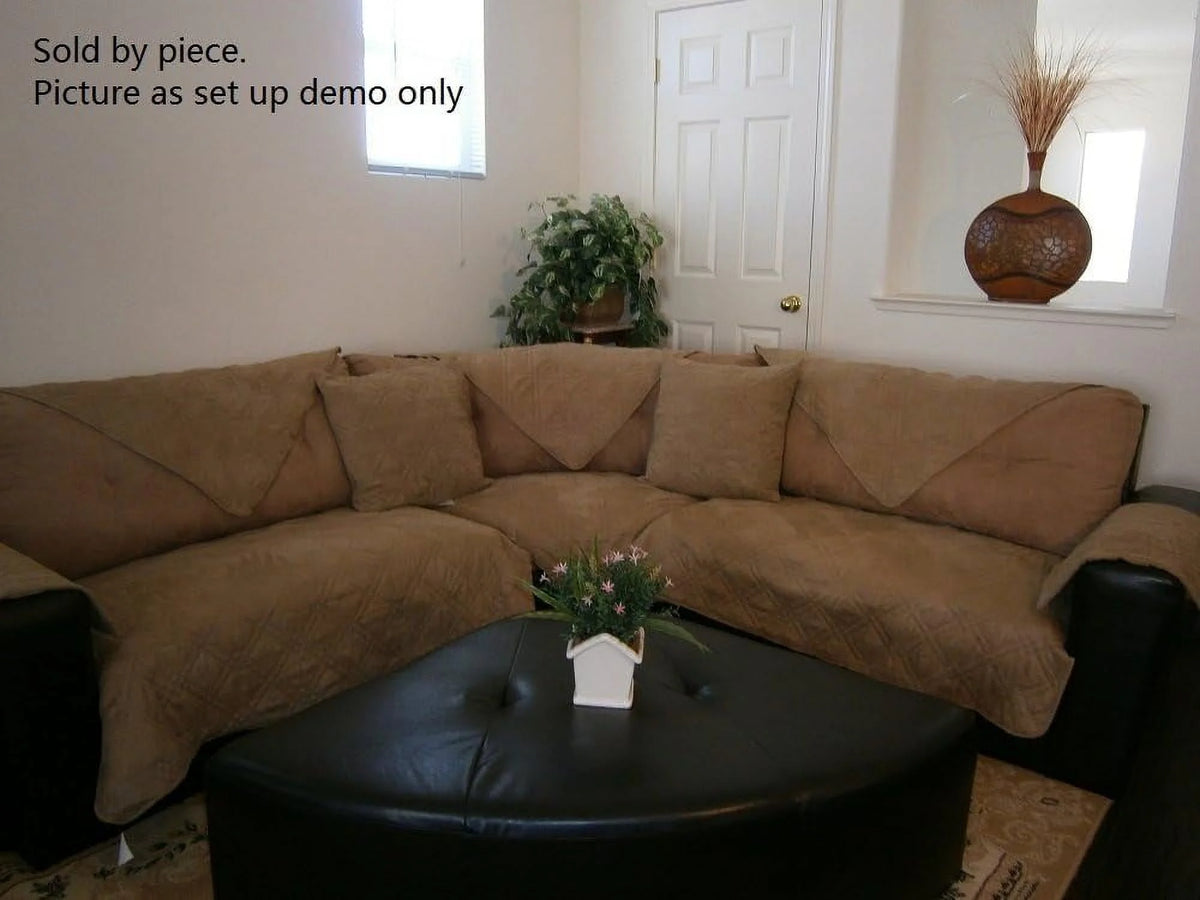 Peat 35X70 Micro Suede Quilted Sectional Sofa Protector V3919