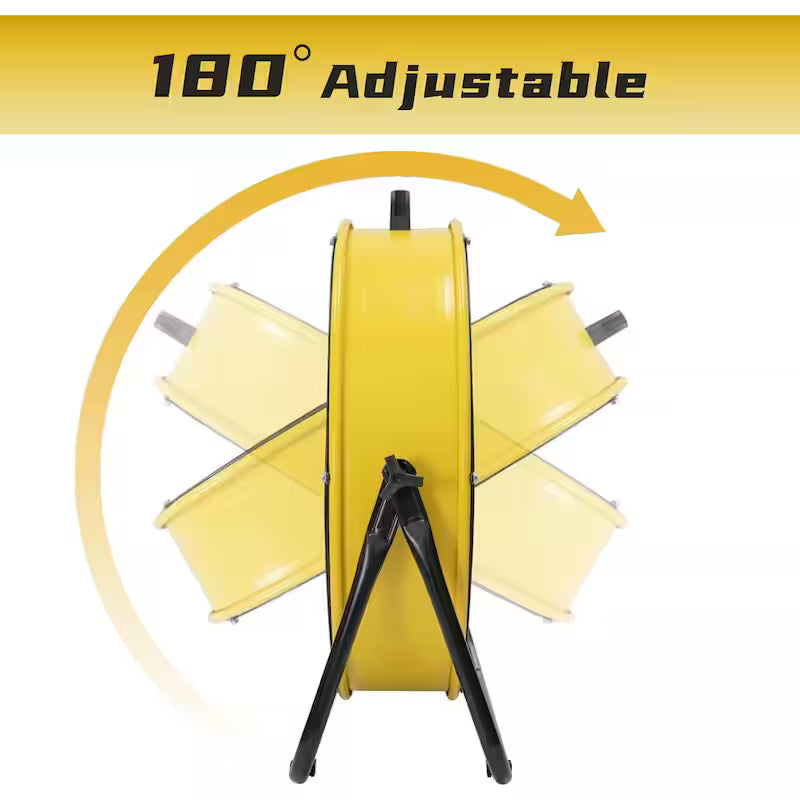 Yellow 24 in. 3 Speeds Portable Drum Fan H39956