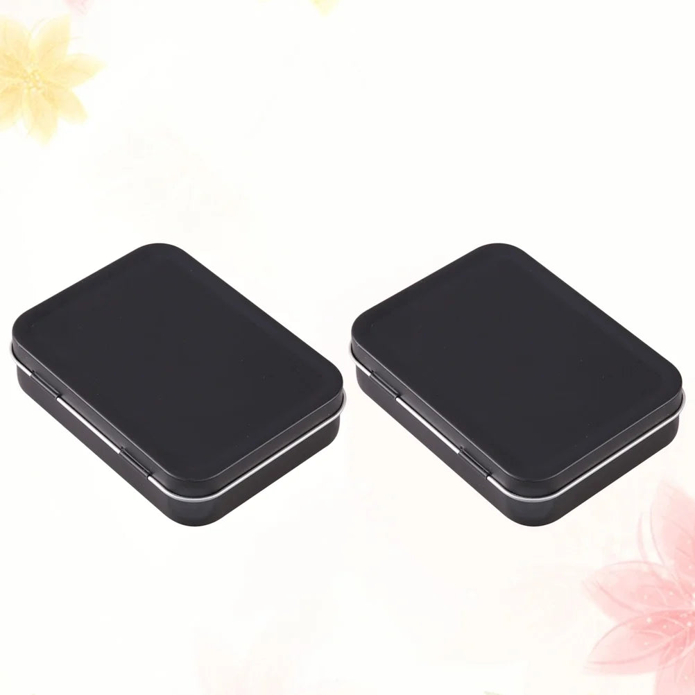 5 PCS Mini Rectangular Tin Storage Boxes with Lids Black M525009